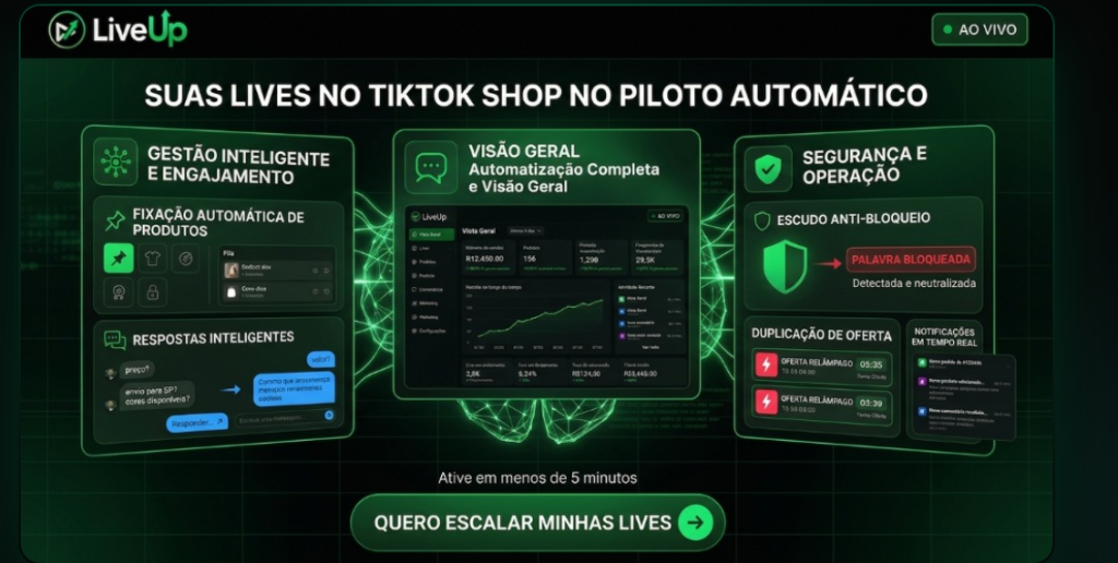 LiveUp Piloto Automático TikTok Shop - Clique para ver os planos